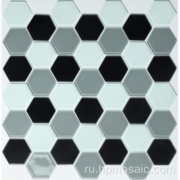 Гексагональная стеклянная мозаичная фоновая стена